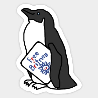 Cute Penguin with Free Britney Sign Sticker